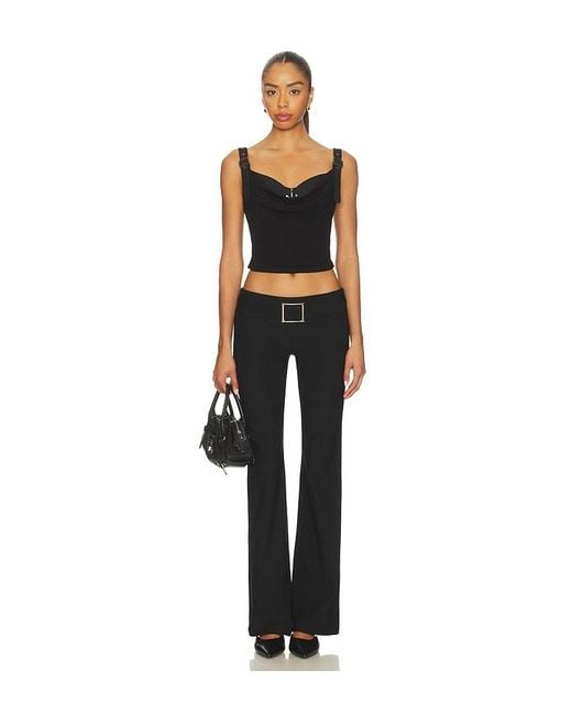 MARRKNULL Black Printed Pleated Corset Top