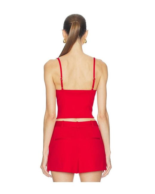 Alice + Olivia Red Kelcey Button Front Top