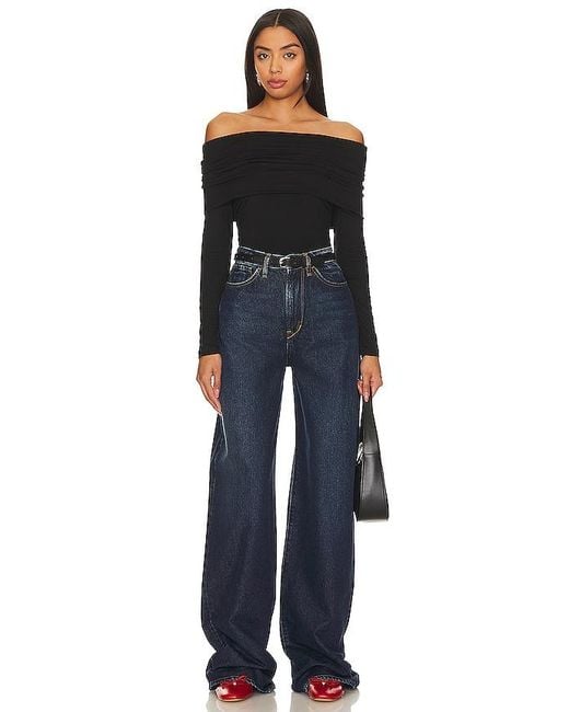 LNA Black Lia Fold Over Top