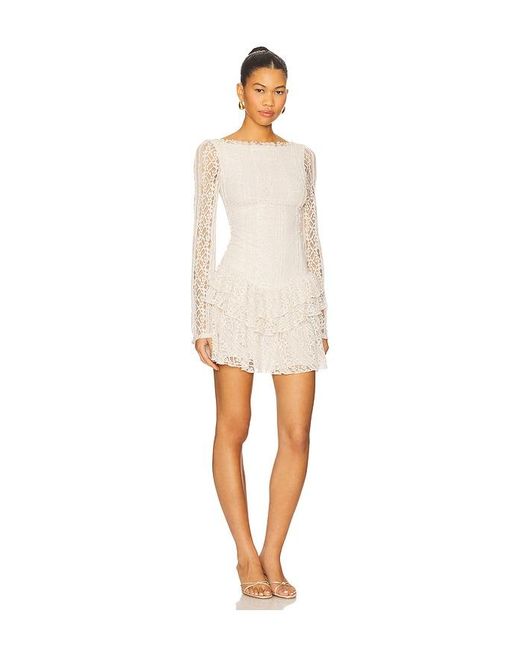 Free People White Tabby Lace Mini Dress
