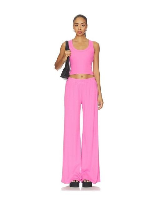 LNA Pink Base Rib Pant
