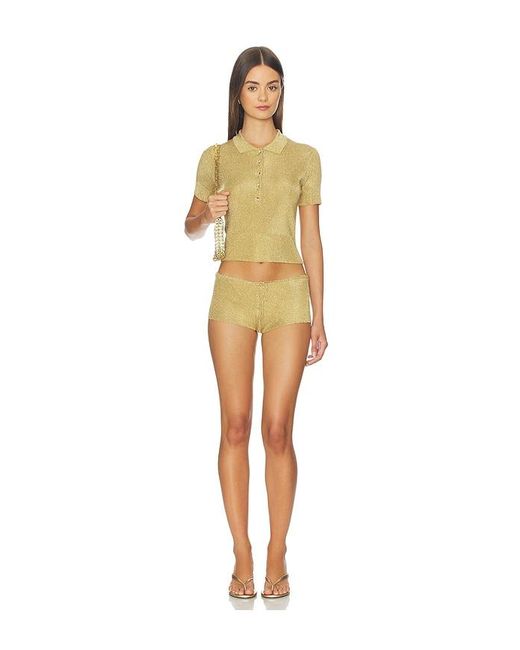 GUIZIO Metallic Mateo Polo Top