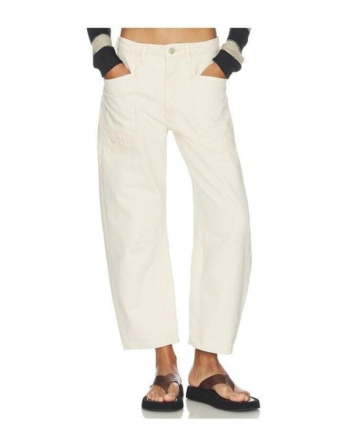 Free People White Minimalist Moxie Boyfriend Jean