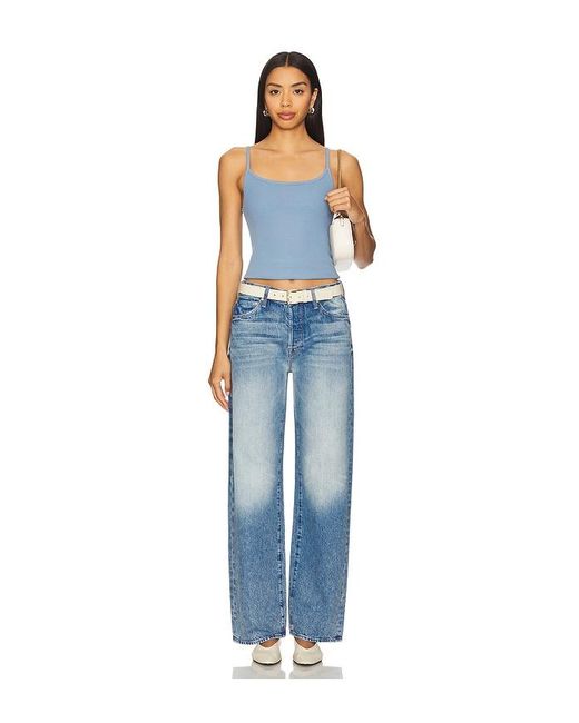 Mother Blue The Dodger Button Sneak Jeans