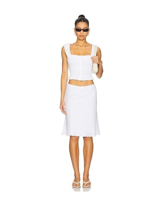 GUIZIO White Paloma Smocked Top