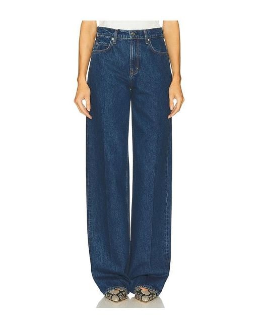 GRLFRND Blue Rey Mid Rise Trouser