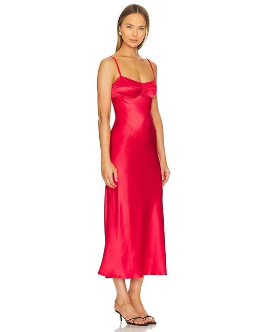 Anna October Red Waterlily Midi Dress