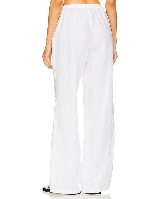 AEXAE White Linen Drawstring Trouser