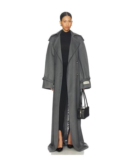 Milkwhite Gray Long Trench Coat