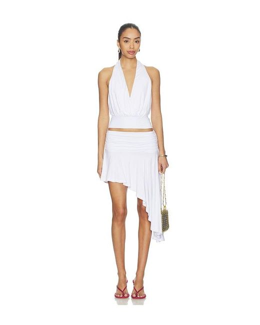 superdown White Katrina Asymmetrical Skirt