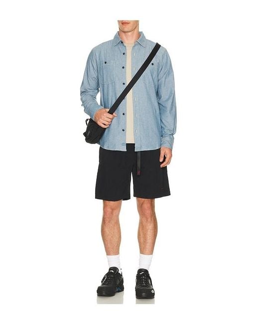 Topo Blue Utility Chambray Shirt for men