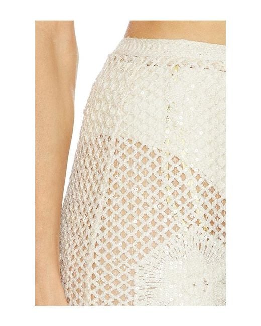 Bronx and Banco White Crochet Mila Skirt