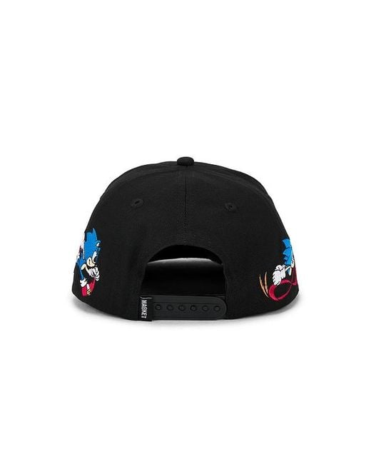Market Black X Sonic Run 5 Panel Hat for men