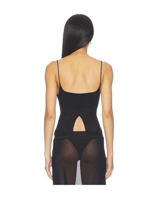 St. Agni Black Stretch Silk Cami
