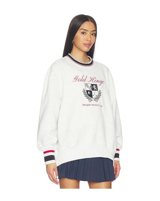 Gold Hinge White Heritage Crewneck Sweatshirt