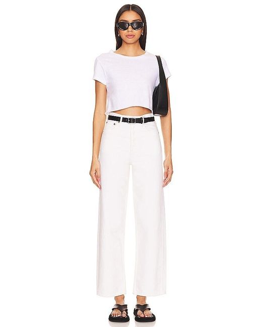 Agolde White Ren High Rise Wide Leg Jeans