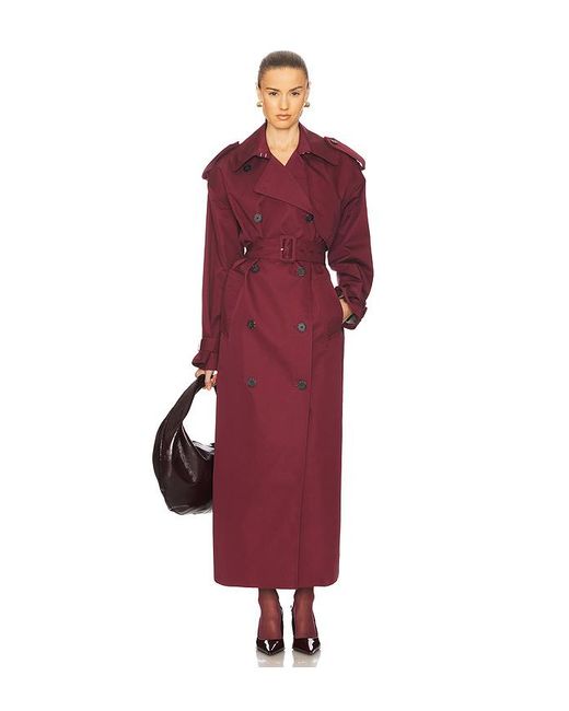 Helsa Red Classic Oversized Trench