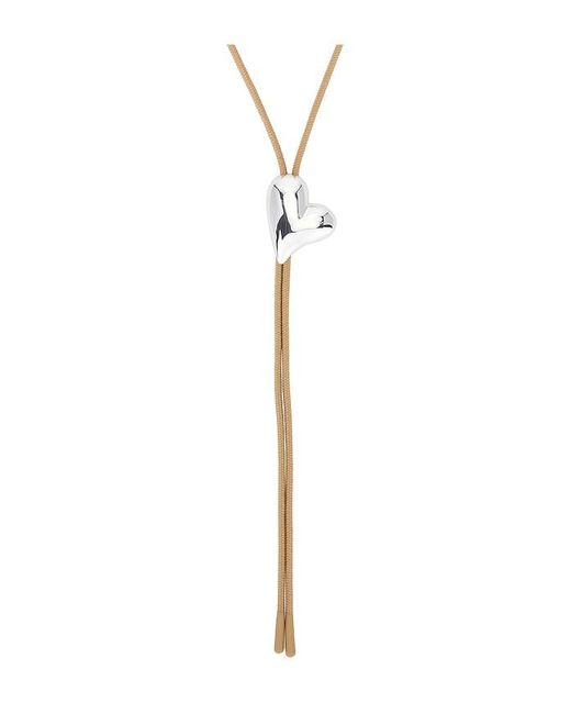 Jenny Bird Metallic Art Heart Bolo Tie Necklace