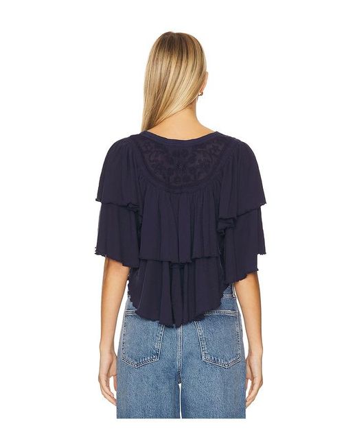 Free People Blue Rose Party Tee