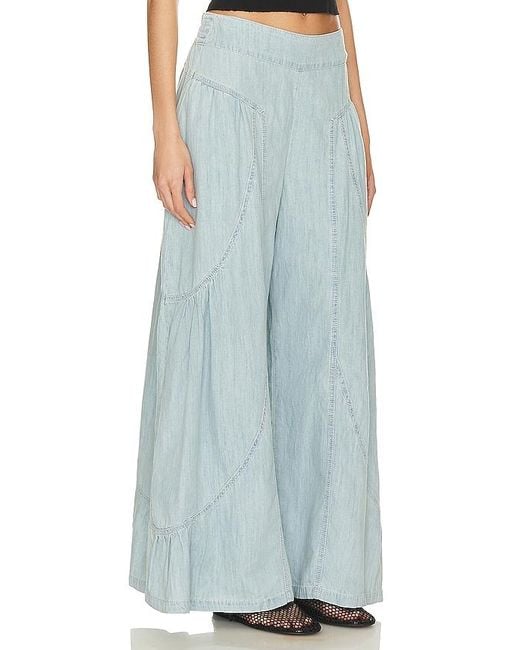 Free People Blue X We The Free Dawn On Me Wide Leg