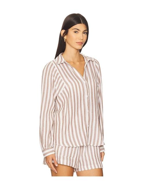 Top Manga Larga Lo En Color Rojo Ladrillo Talla (También En M, S, Xs) Rails de color White