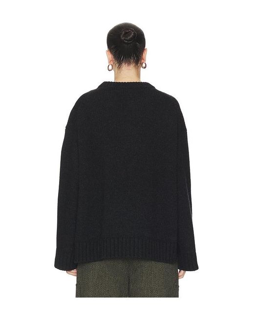 Ganni Black Chunky Wool Mix Sweater