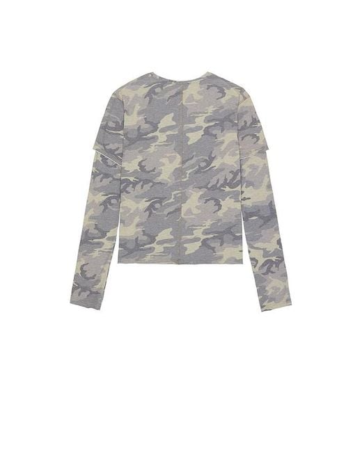 Jaded London White Double Layer Mist Long Sleeve Tee for men