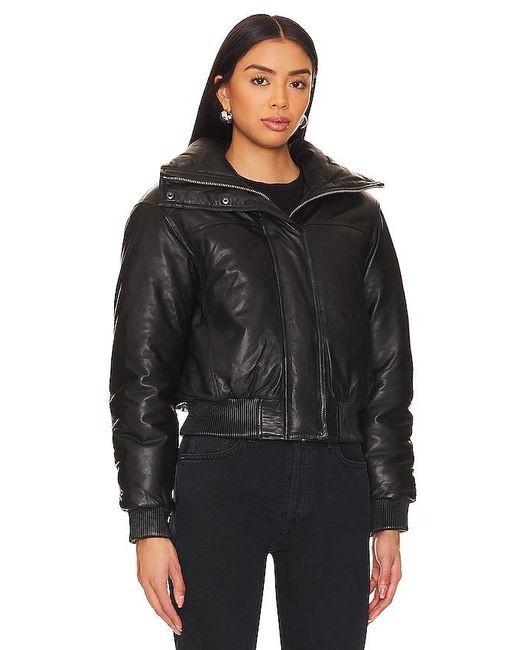 AllSaints Black Sloane Padded Leather Jacket