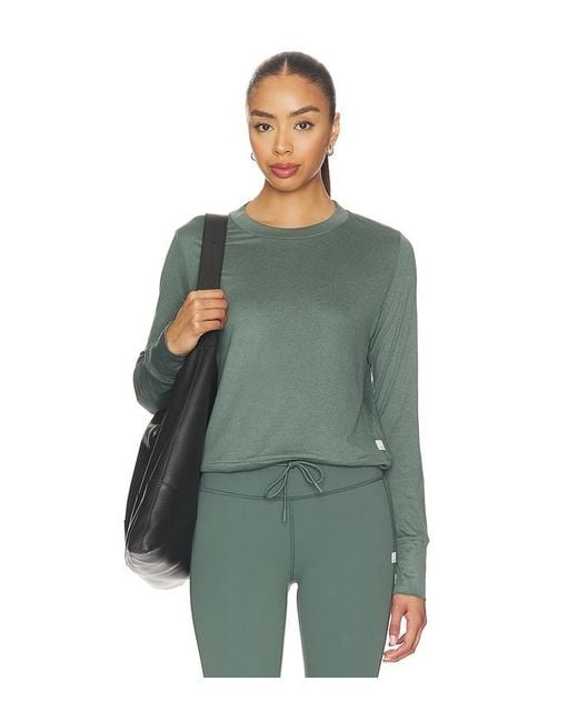 vuori Green Daydream Crew Long Sleeve