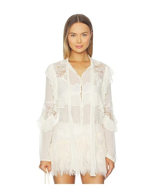 LoveShackFancy White Farah Top