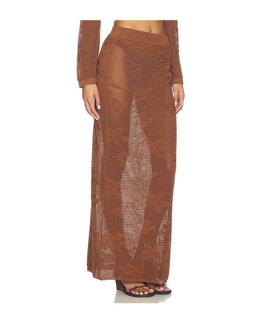 SNDY'S Brown Terra Maxi Skirt