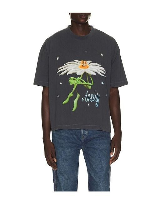 JUNGLES Blue Anxiety Flower Tee for men