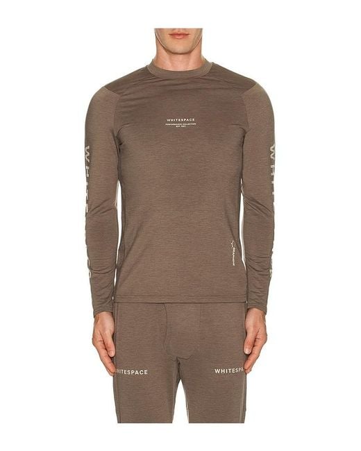White/space Brown Graphene Crew Neck T-Shirt for men