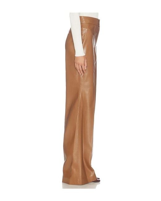 Alice + Olivia Natural Dylan Faux Leather Pant