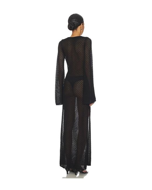 Bardot Black Bryn Crochet Maxi Dress
