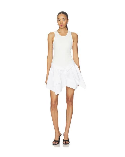 Alexander Wang Blue Prestyle Combo Dress With Denim Vest