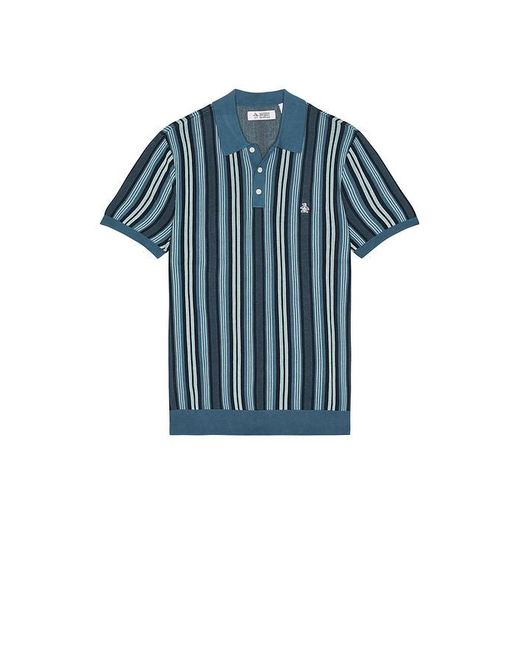 Original Penguin Blue Vertical Stripe Polo for men
