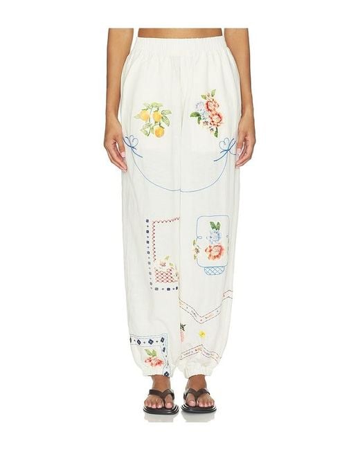 Agua Bendita White Toscana Basket Pant