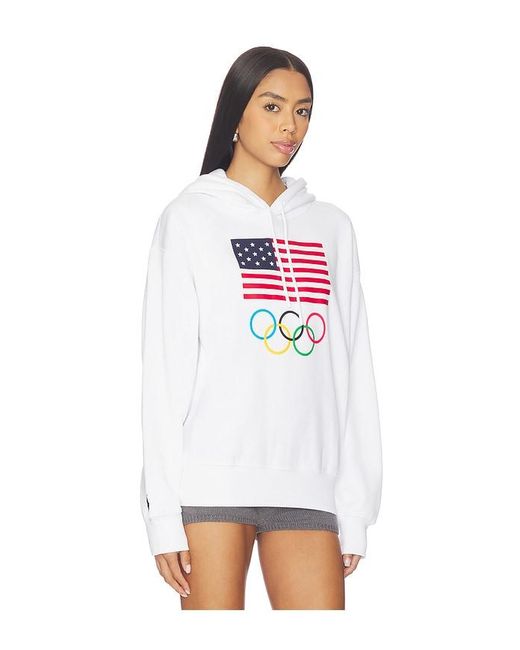 Polo Ralph Lauren White Seasonal Fleece Hood Sweatshirt