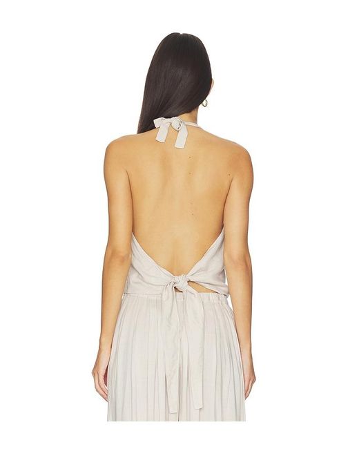 Ripley Rader White Linen Tie Back Halter Top