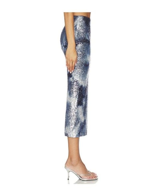 Le Superbe Blue Shibori Shine Liza Skirt