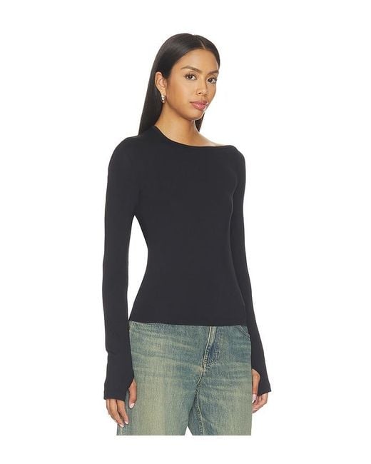Helmut Lang Black Asymmetrical Cutout Top