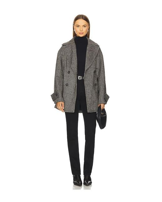 Free People Black Ari Wool Peacoat