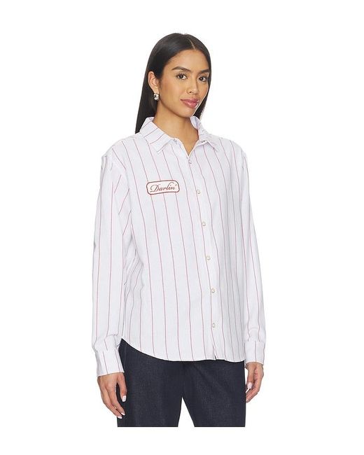Darling White Mechanic Button Down Shirt