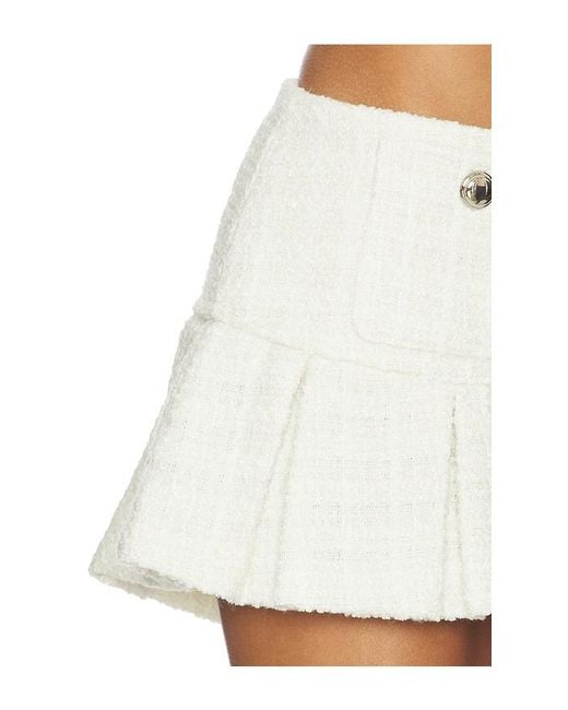 GUIZIO White Patch Pocket Pleated Mini Skirt