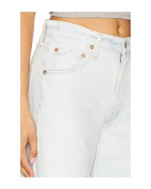 Agolde White Low Curve Fray Jeans