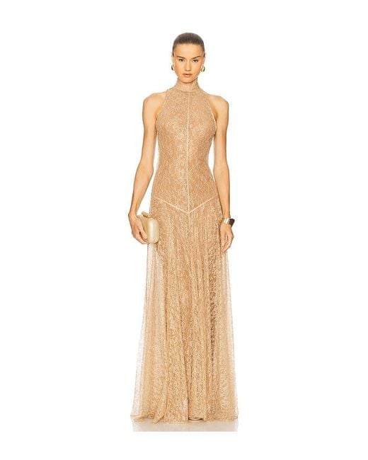 De La Vali Natural Foehn Maxi Dress