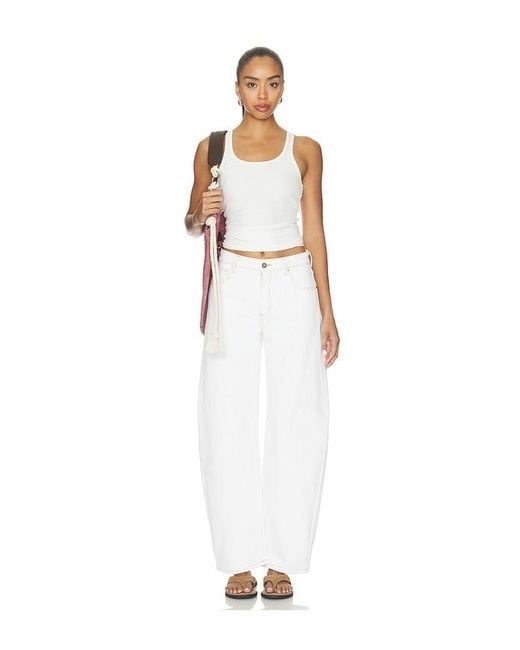 A.Brand White 95 Barrel Jean