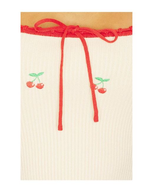 Lovers + Friends Multicolor Felina Cherry Embroidered Tank