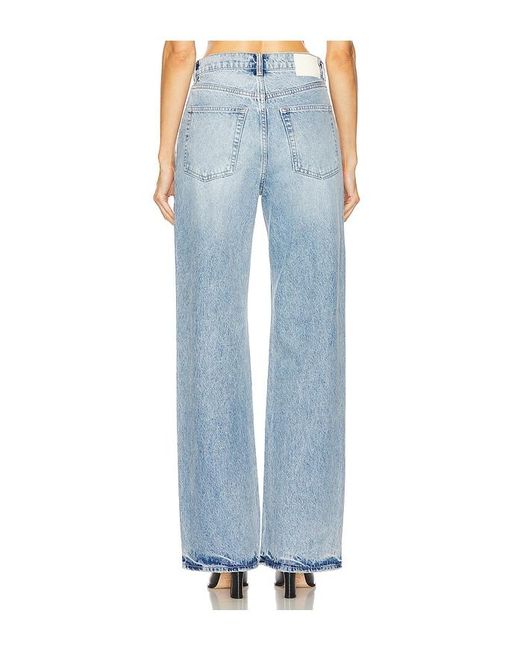 GRLFRND Blue Katya Seamed Loose Wide Leg Jeans